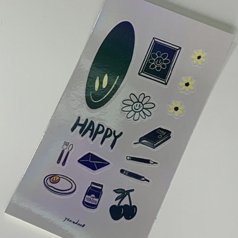 연두샵 스마일 미니 블랙 씰스티커