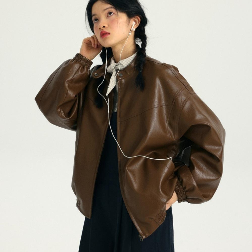 ODD MAKER 레더자켓 핑크 브라운 블랙 가죽자켓