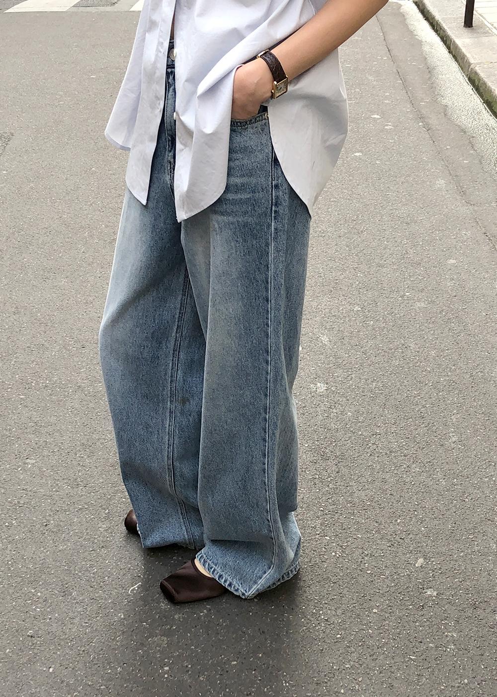 르모어 [10th] 미드 와이드 데님 (Blue) *S, M 2주 소요