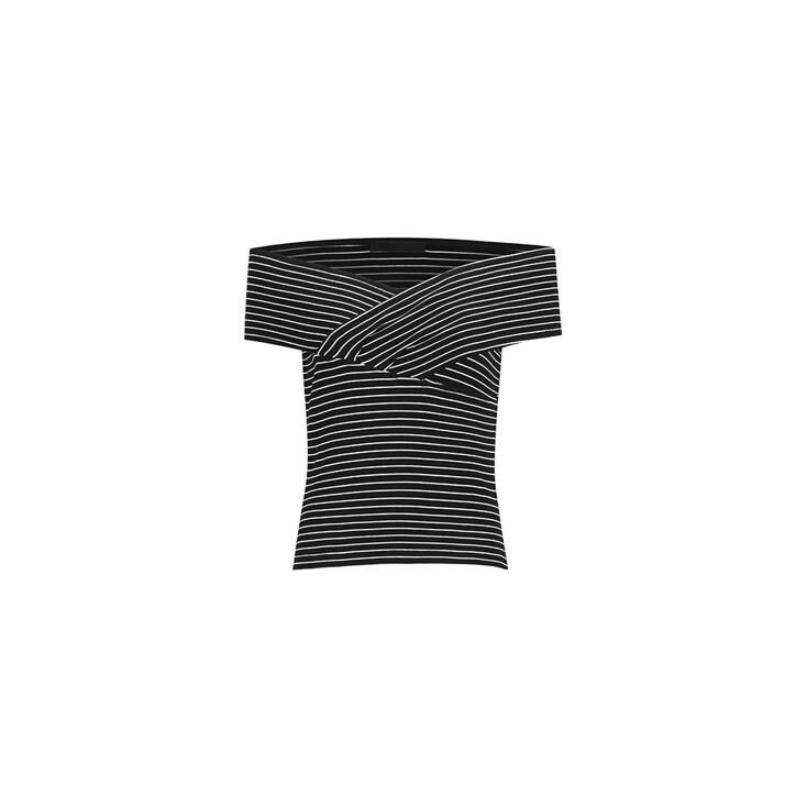 CROSS-OVER OFF-SHOULDER TOP