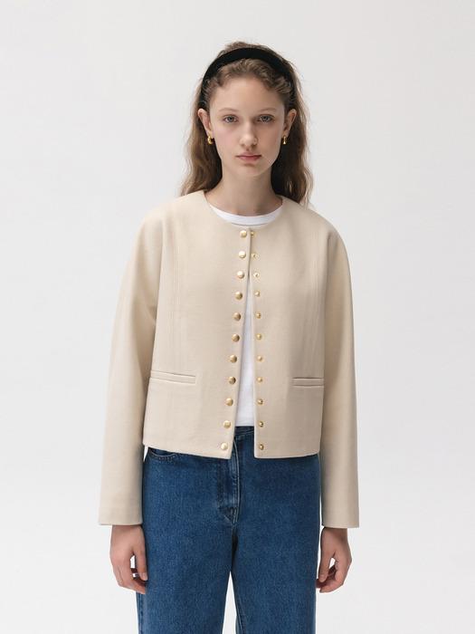 Snap Crop Coat  Butter (JWCO3F907Y1)