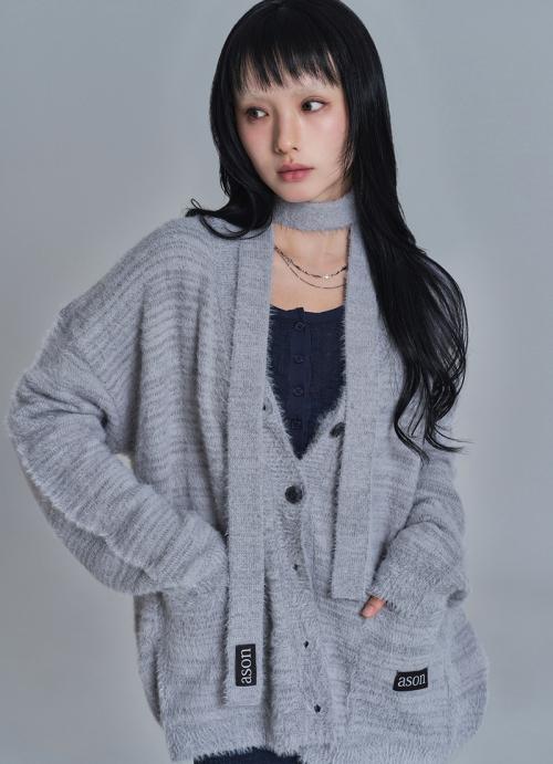 LUCA TIE CARDIGAN / GRAY