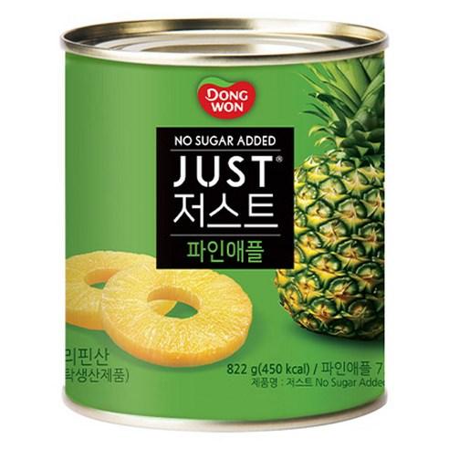 동원 JUST 저스트 노슈가 파인애플 통조림, 822g, 1개
