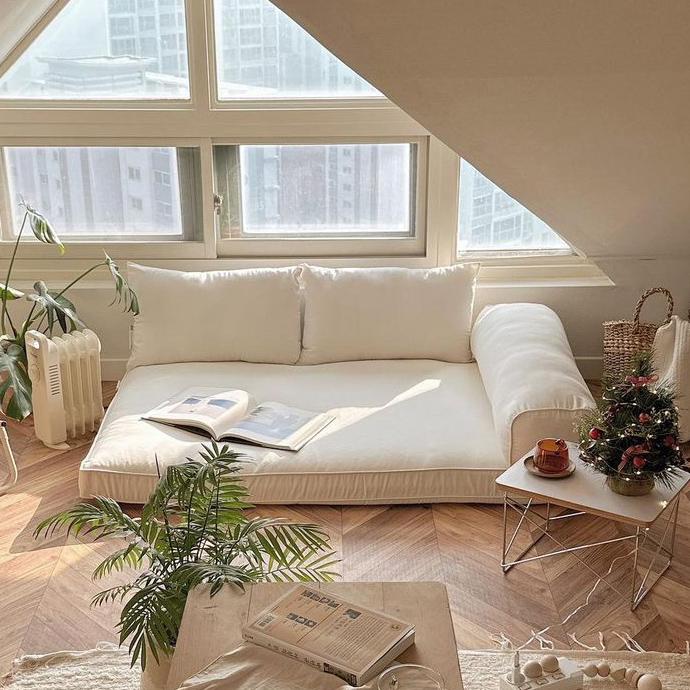 [유즈] 플레인 대방석 토퍼 / 삼각등쿠션 모듈세트 좌식쇼파 1인매트리스 침대 헤드보드