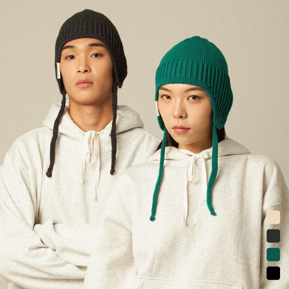 TTTFAACU57_OG LABEL EARFLAP BEANIE 귀도리 비니