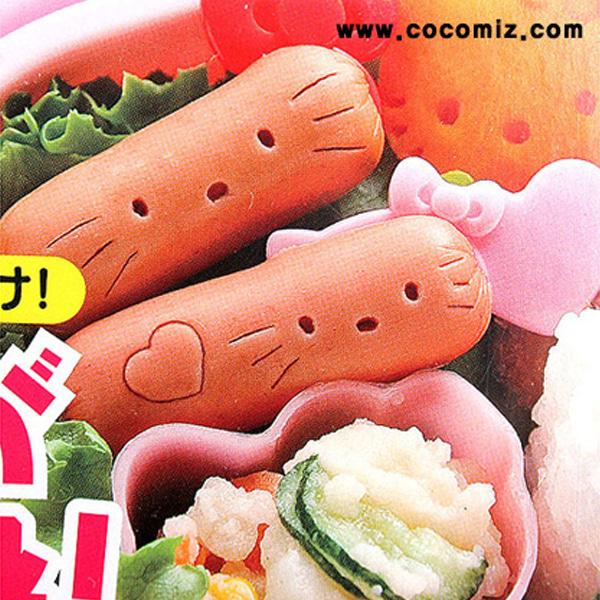 (일본)헬로키티 도시락 비엔나 꾸미기 소세지 모양틀 픽세트 (2Pset)