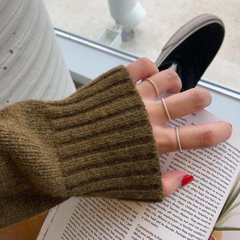 실버925 꼬임 컷팅 실반지 레이어드 민자 슬림 1mm 1.5mm 무드키키