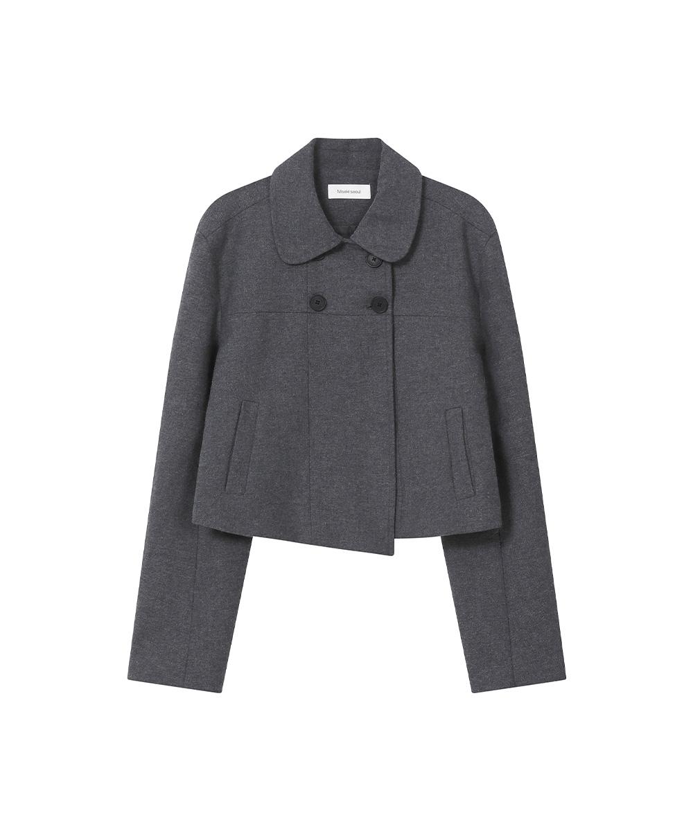 [9월 22일 발매] Wabi Round collar double jacket DARK GREY