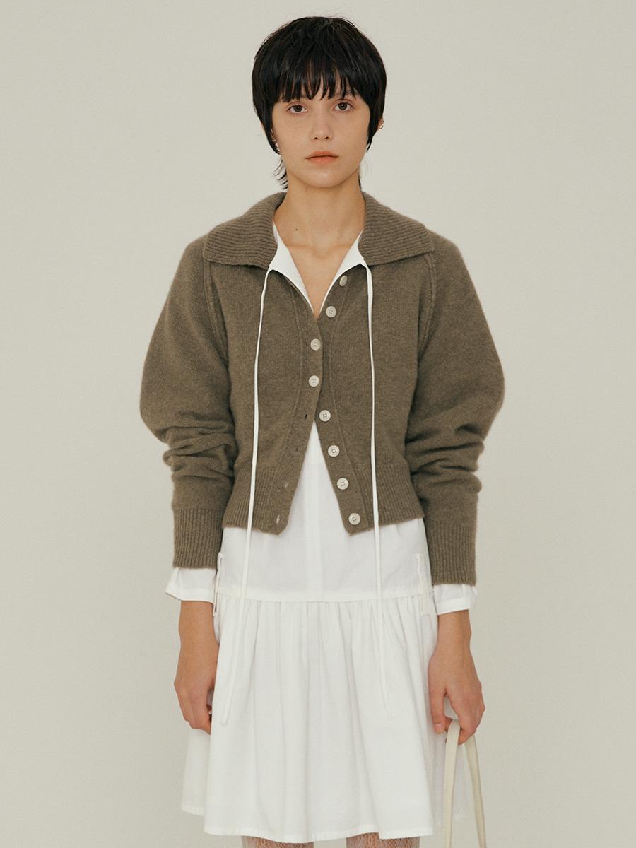 RE-ORDER/ 22FW_OEF Classic Fox Cardigan (Khaki)