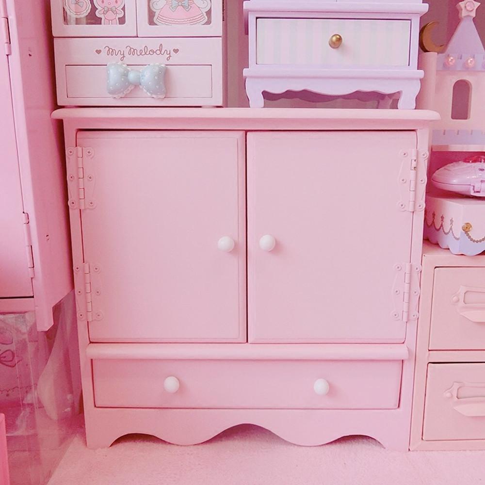 B817 핑크 빈티지 러블리 페어리계 악세사리 수납함 화장품정리함 진열대 인테리어소품