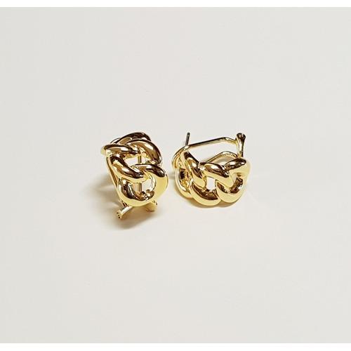 [드라마협찬 925Silver] Gold Tone Chain Clip Post