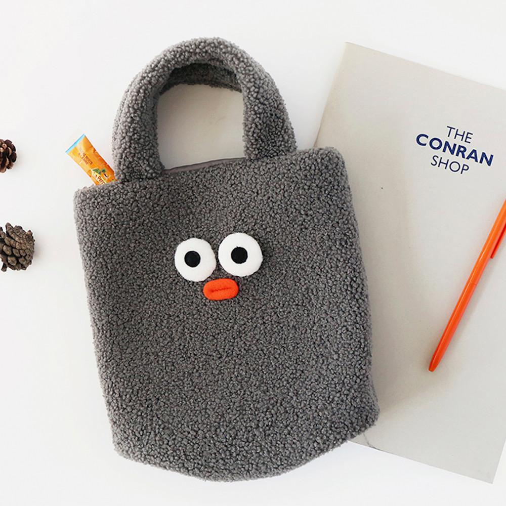 겨울 양털 뽀글이 캐릭터 에코백 가방