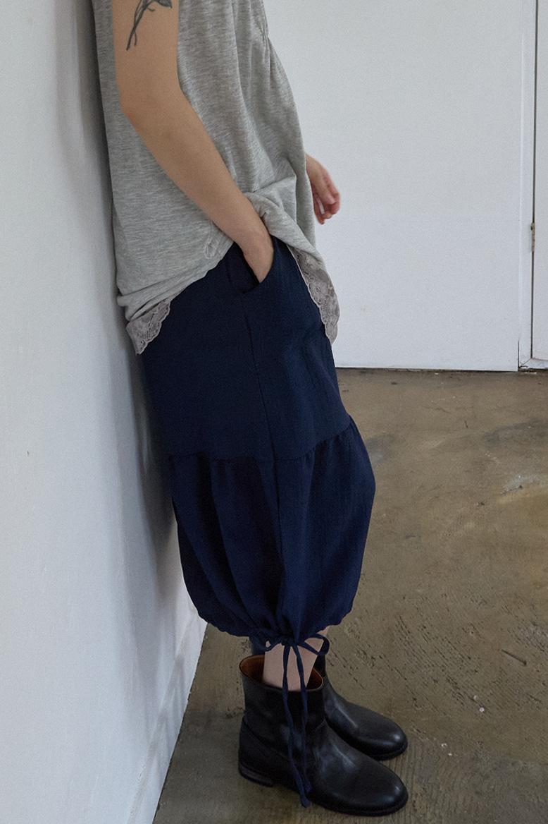 [50%]SHIRRING BERMUDA PANTS