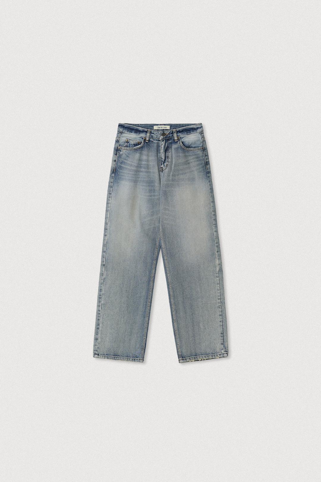 ESSENTIAL BRUSHED STRAIGHT DENIM PANTS [LIGHT BLUE]