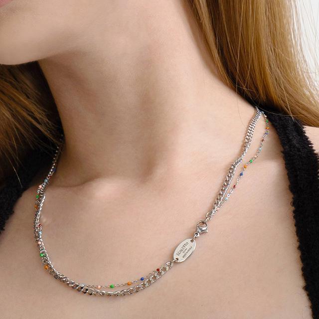 SCU002 [써지컬스틸] 솔라 시스템 레이어드 목걸이