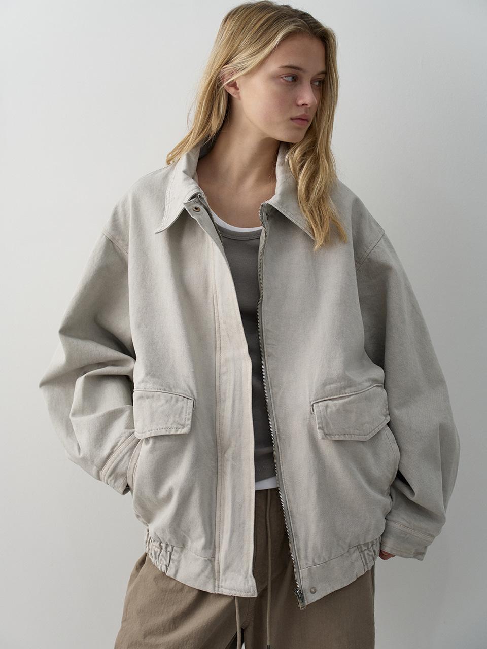 오버핏 유틸리티 코튼 블루종_sand grey