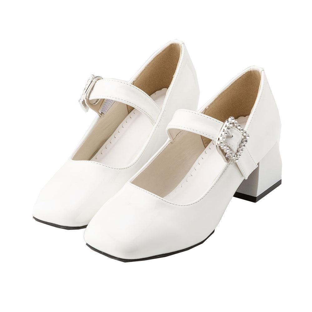 ビジューバックルレディパンプス - アイボリー / 22.5cm