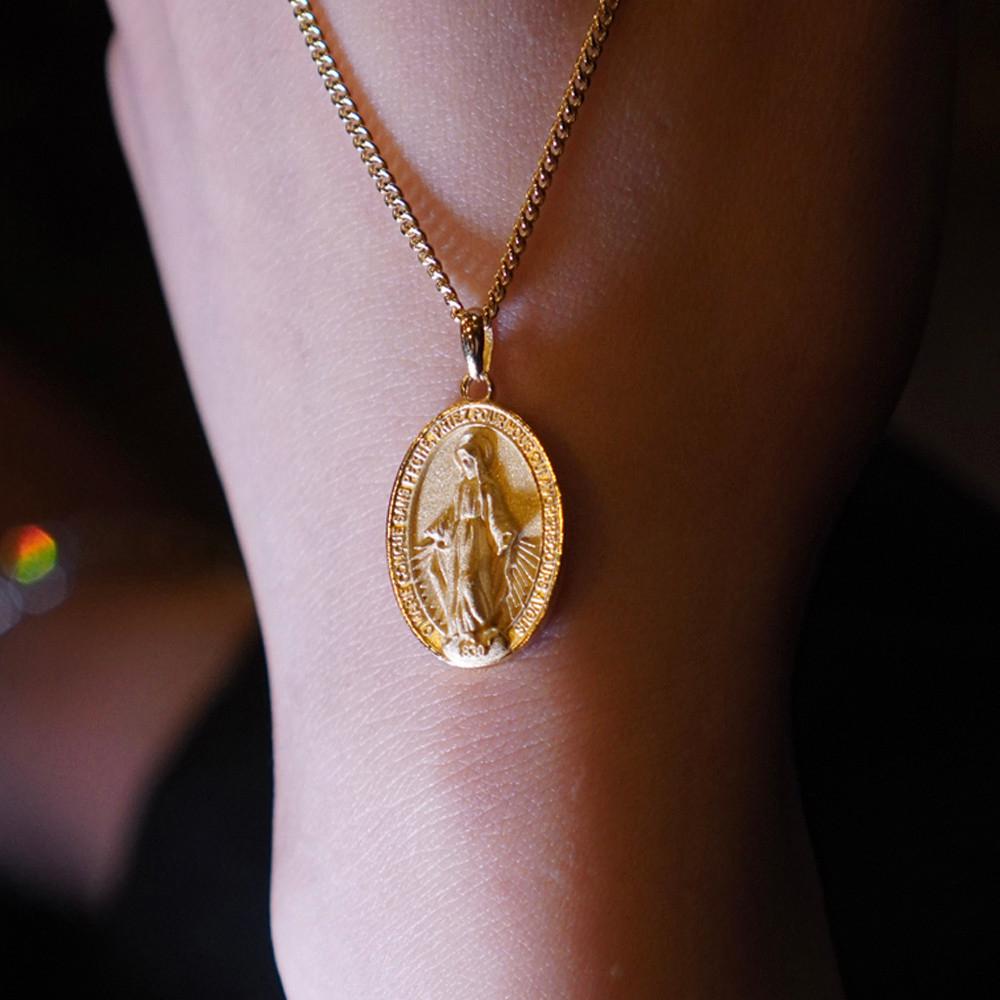 18k 기적의 패 성모마리아 천주교 펜던트 목걸이