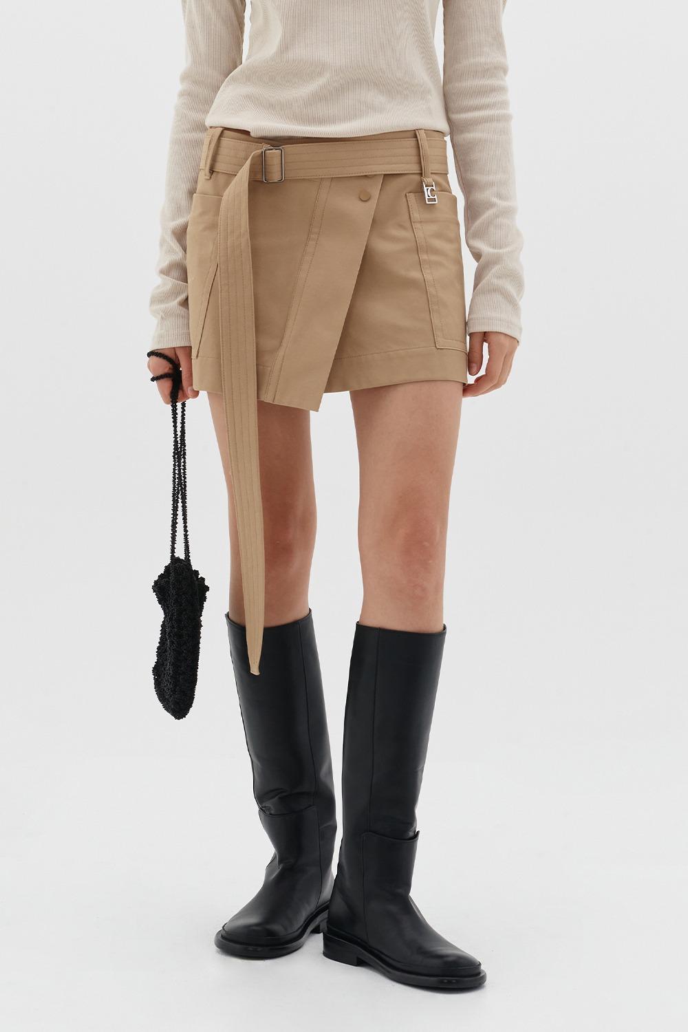 POCKET MINI SKIRT - BEIGE