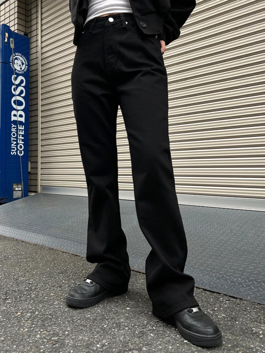 Cotton Bootscut Pants (black)