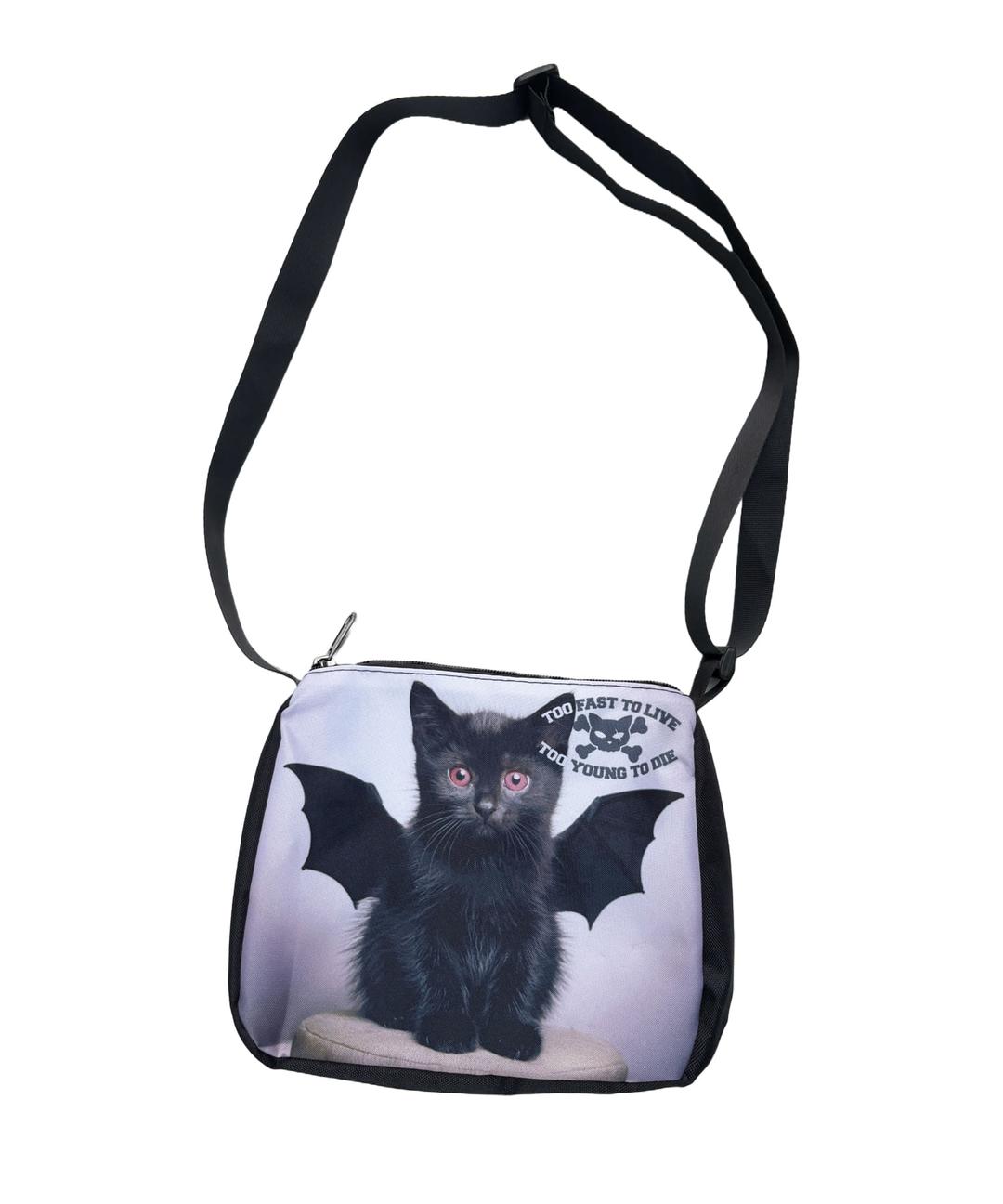 DEVIL CAT CROSS MINI BAG - [BLACK]