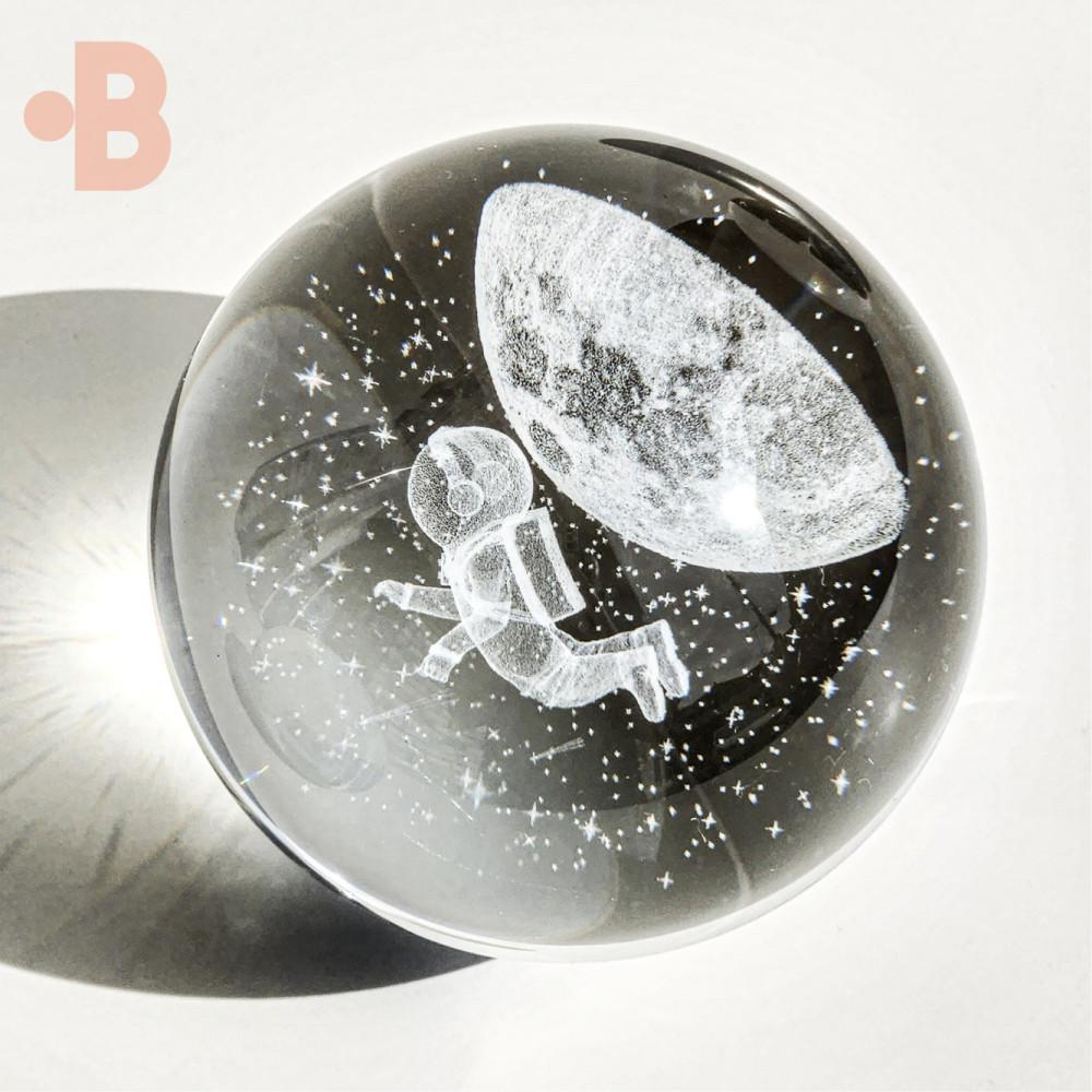 본디자인랩 우주인 무드등 크리스탈 수정구 달 태양계 바다 고래 어린왕자