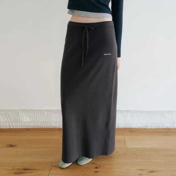 [3차/정린착용/기장추가] FLOWING RIP LOUNGE SKIRT [CHARCOAL]