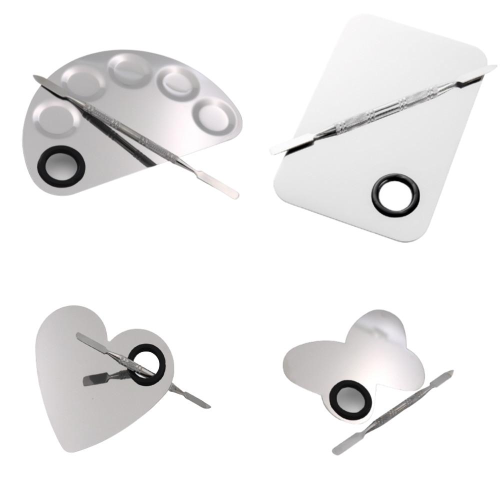 믹싱 팔레트 메이크업 파운데이션 화장품 스텐 스틸 스파츌라 스패츌러