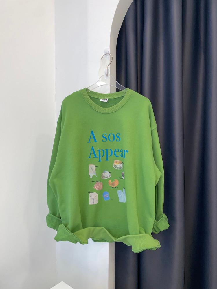 조스 디지털 프린팅 간절기 신장 남녀공용 오버핏 프리사이즈 삼단쭈리 맨투맨