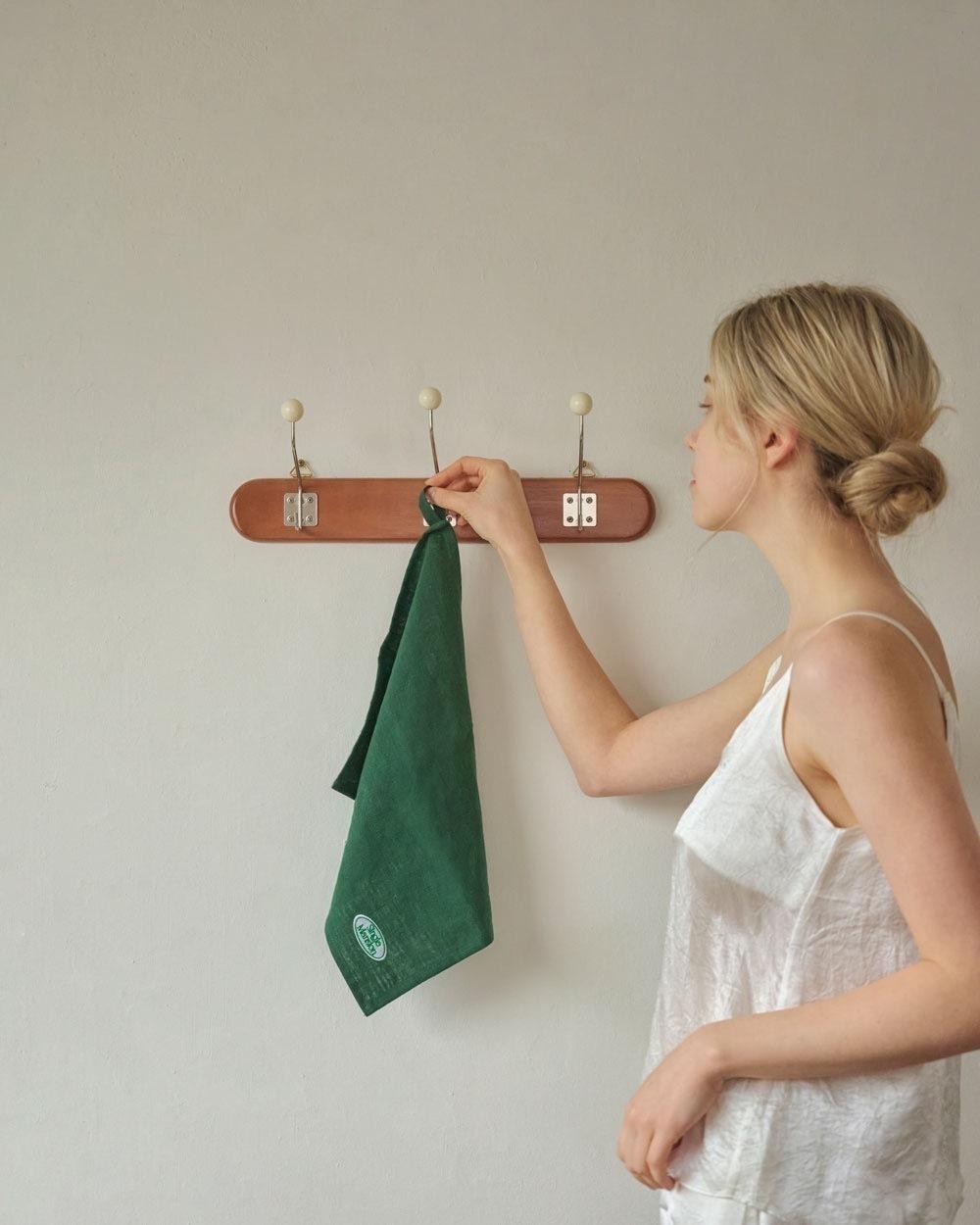 린넨 키친크로스 그린