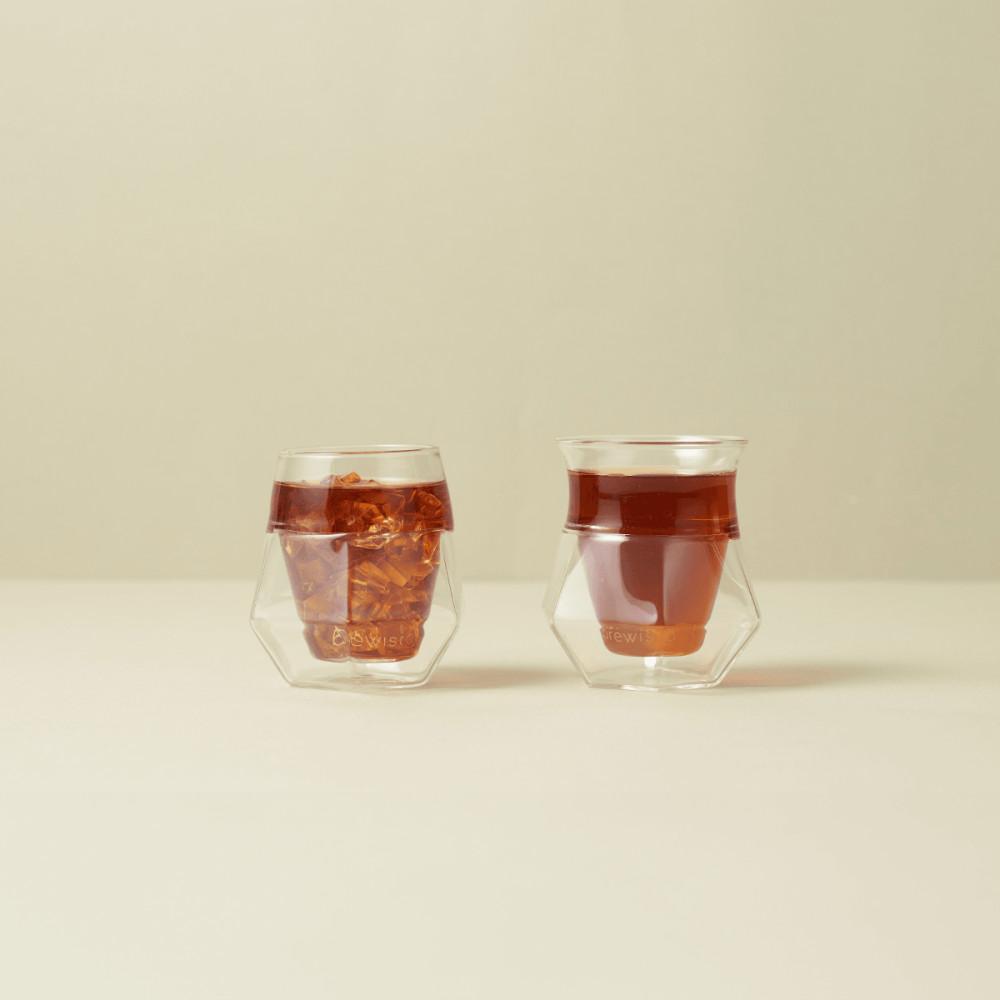 브뤼스타 X 더블월 글라스 이중 내열 유리컵 세트 120ml