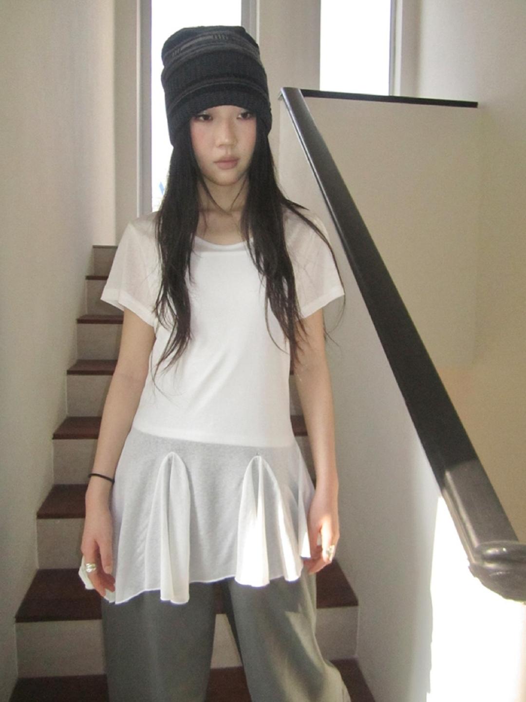 ang:project Thin Ruffled Short Sleeve (2color)