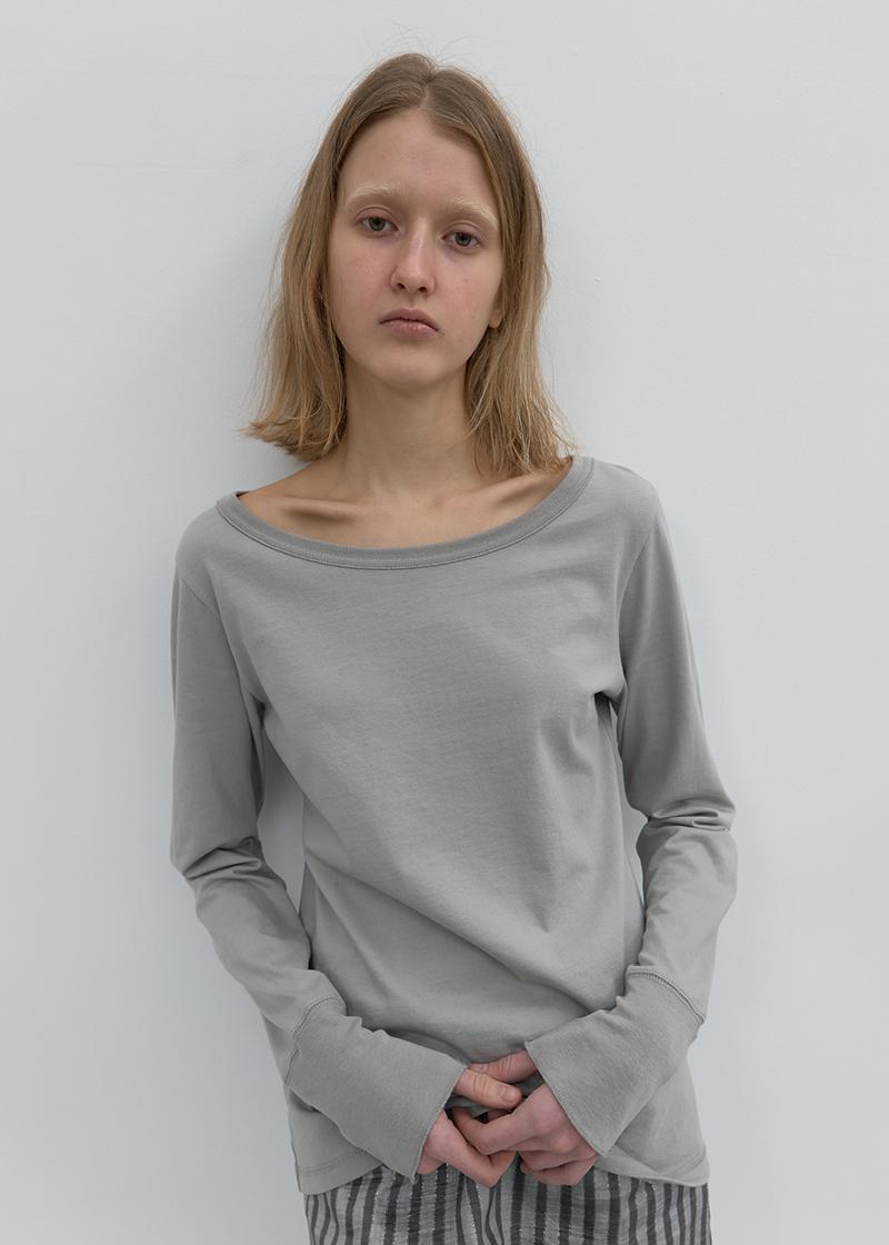 SNUG LONG SLEEVE TOP IN GREY