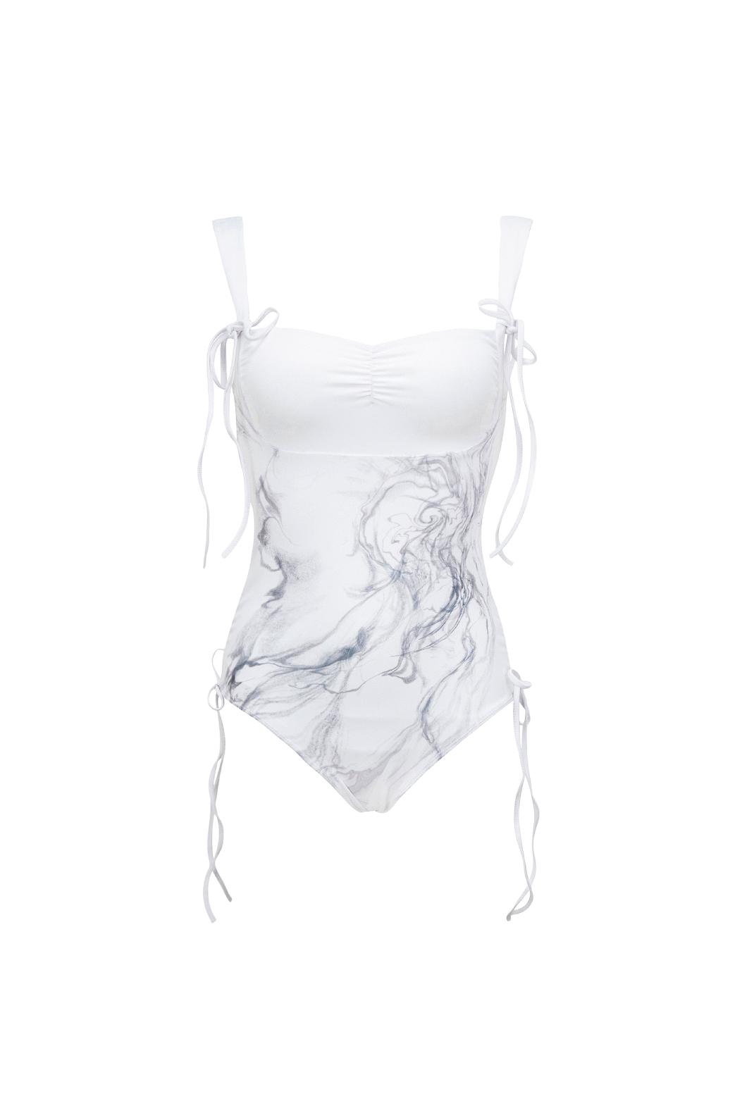 Printed swimsuit (White)
