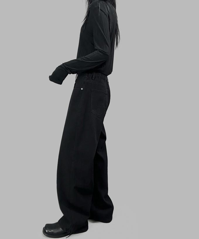 3미닛룩 레귤러와이드 블랙데님