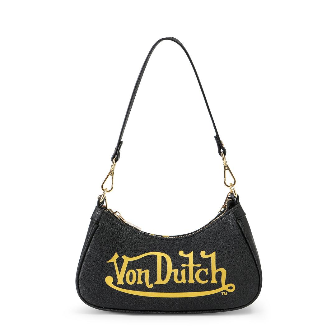 Von Dutch Black & Gold Shoulder Bag