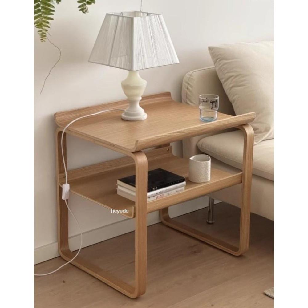 이르텍 알토 2단 선반 사이드 테이블 우드 원목 협탁