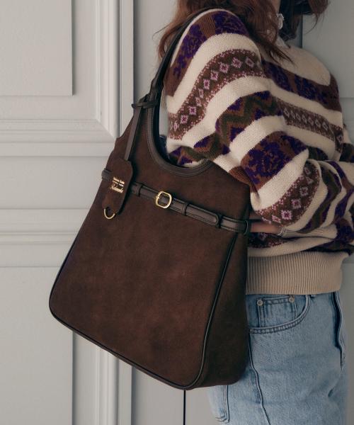SUEDE HOBO BAG BROWN