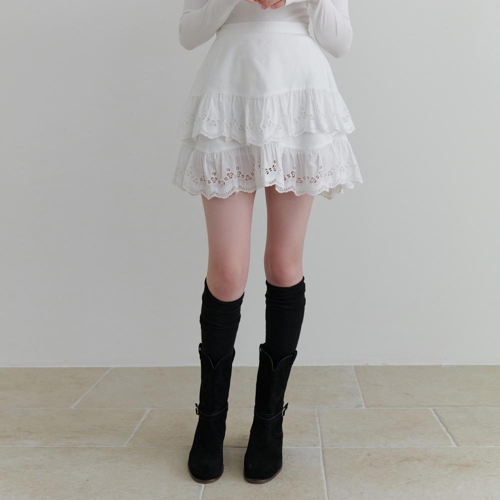 Cheese mini skirt (white)