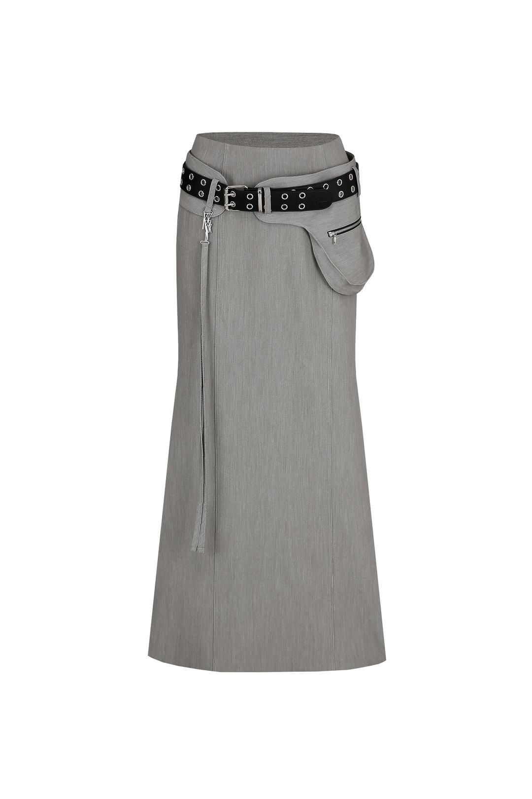 Cargo Belt Long Skirt