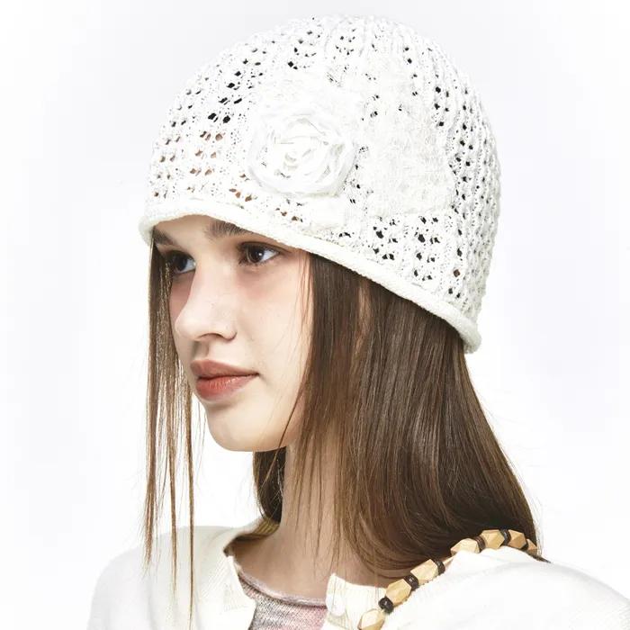 Mesh Flower Beani Ivory