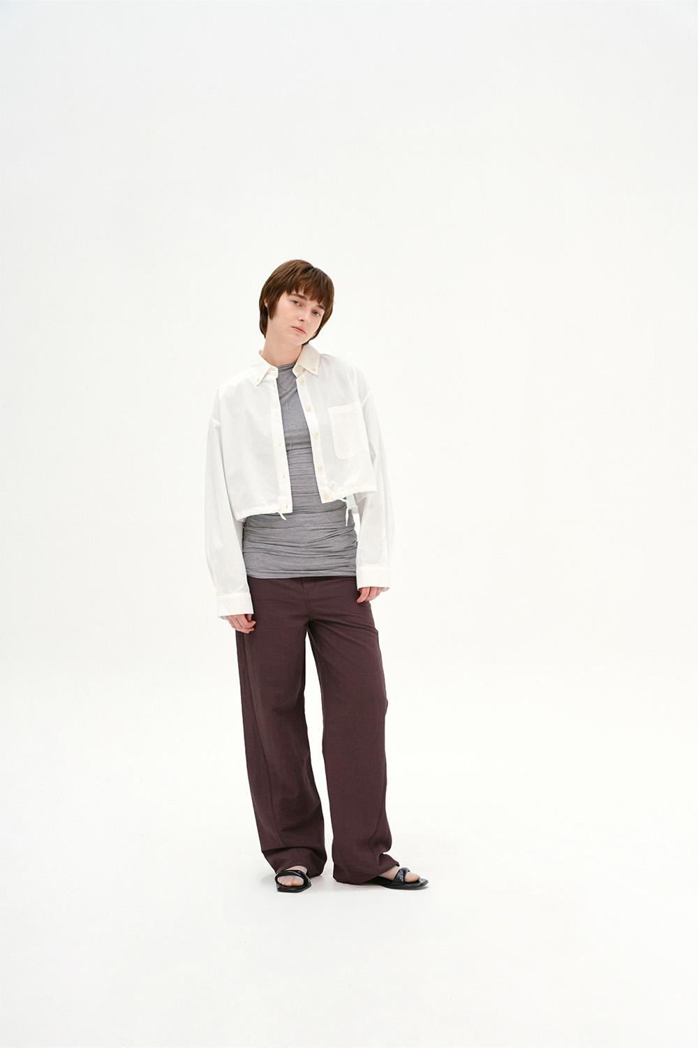 Textured Curved line Pants