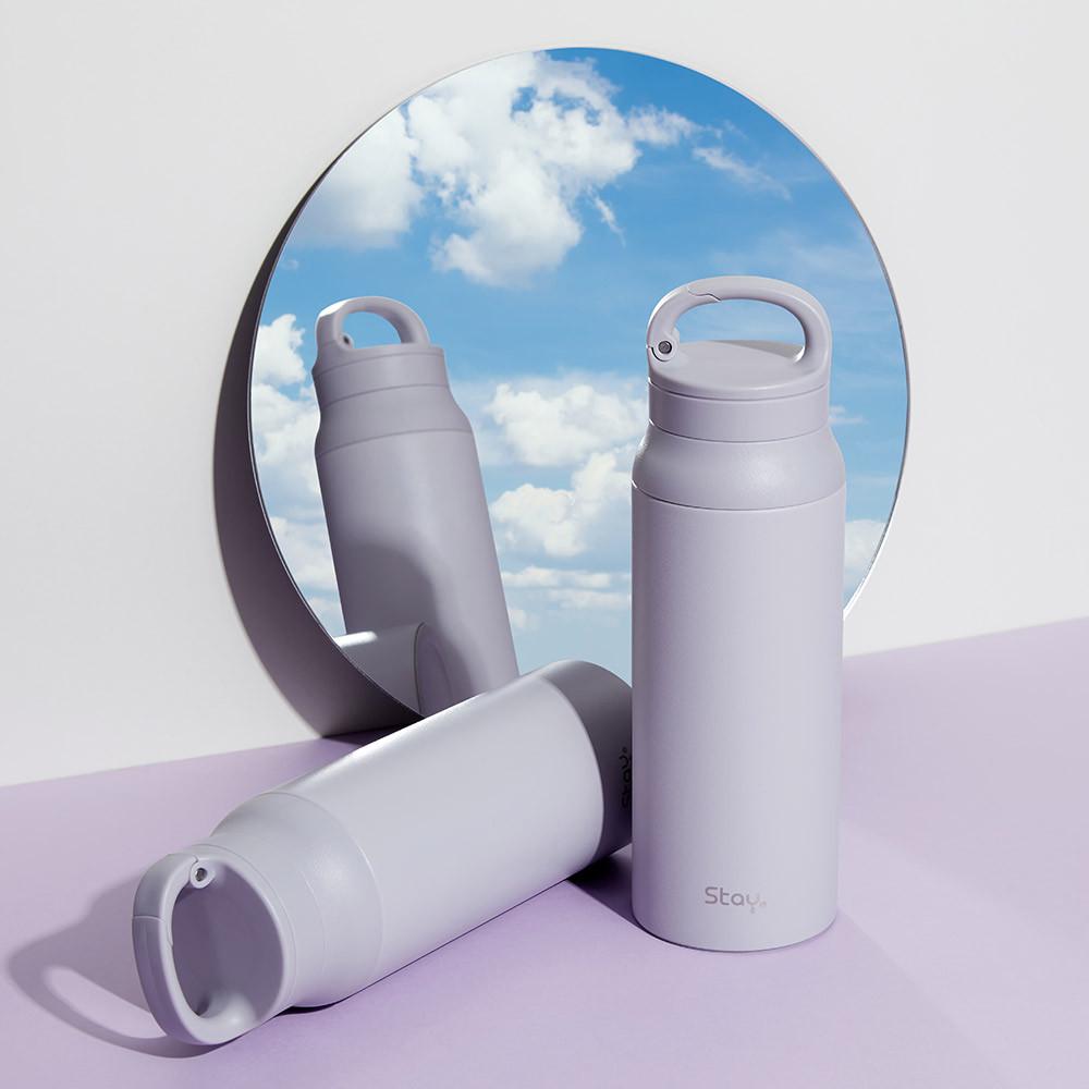 스테이24 2중 밀폐마개 앤드링 대용량 텀블러 600ml 보온보냉 퍼플그레이