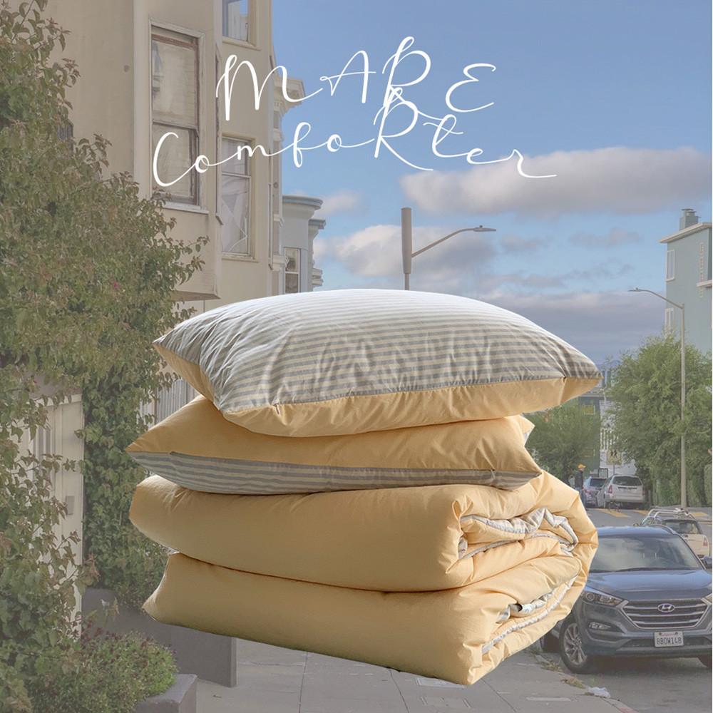 [라튤립] 풀패키지 마레 스트라이프 체온조절 먼지없는 양면 차렵이불 SS/Q/K 3 컬러