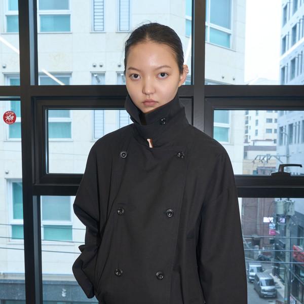 [3/20 순차 출고] Belted Short Trench Coat (Black)