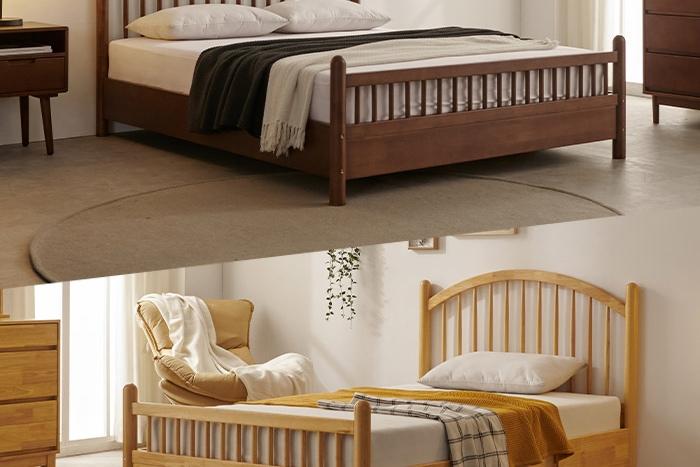 빌리 고무나무원목 슈퍼싱글 침대 프레임 1인용 SS