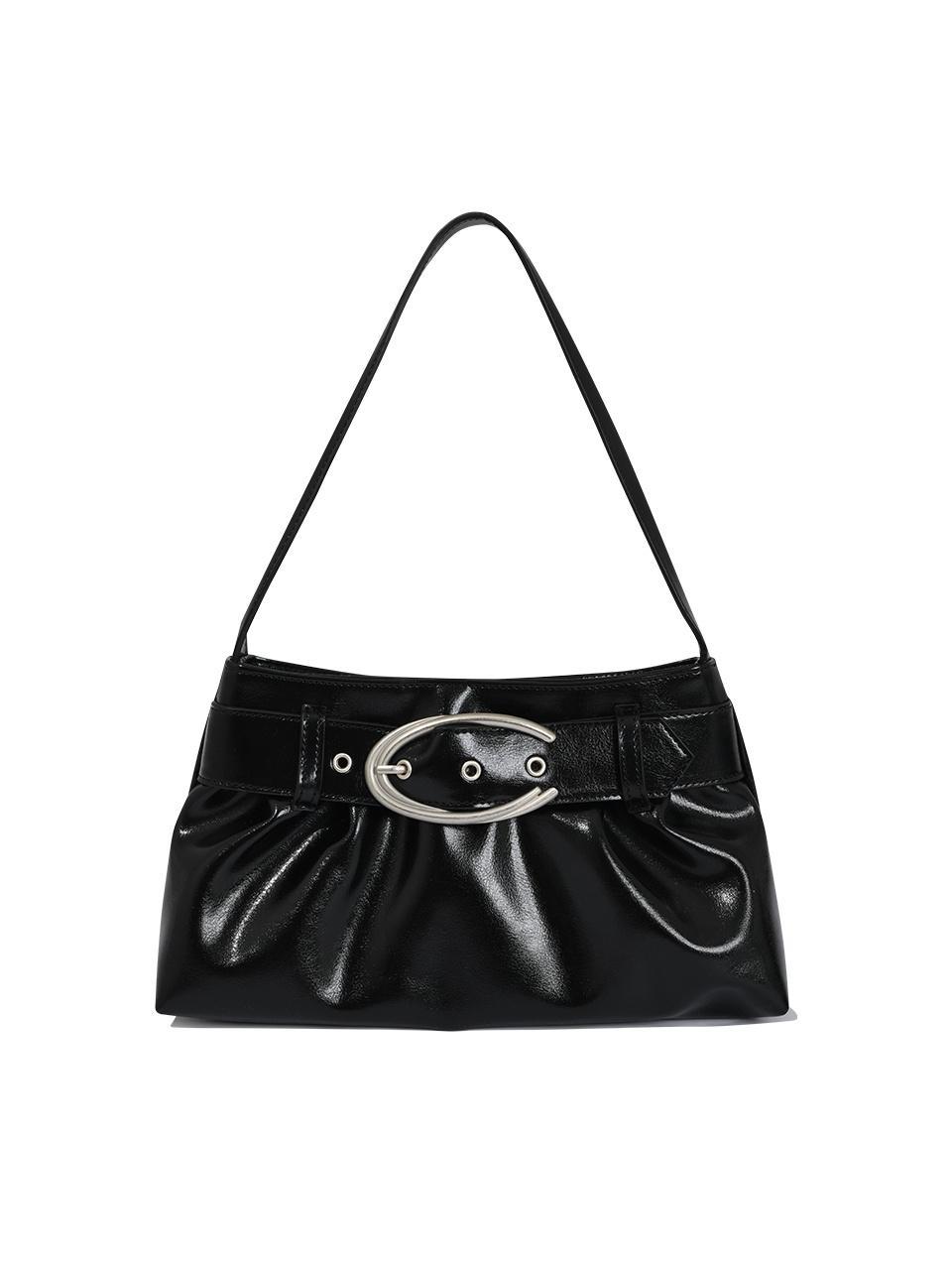 C BELTED HOBO BAG_BLACK