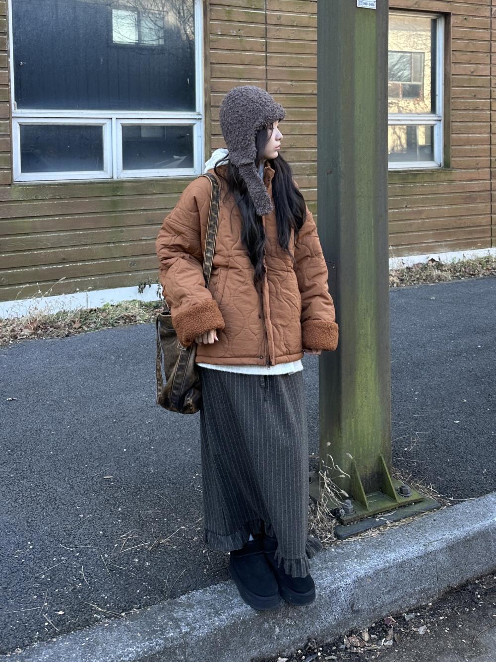 단가라 프릴 롱 스커트