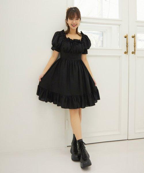 블로썸 볼륨 드레스 (블랙)