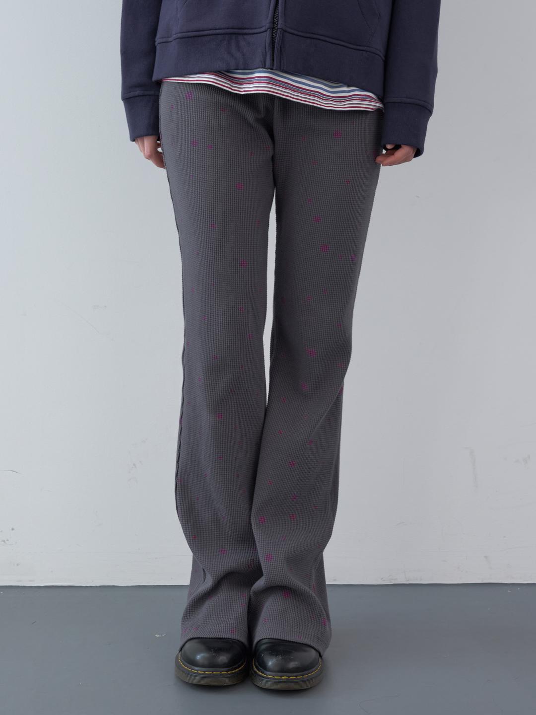 와플 도티 밴딩 부츠컷 팬츠 (Charcoal)